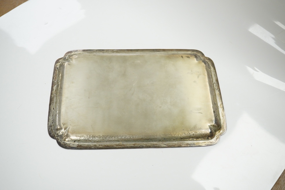 A Randahl sterling dressing table tray, 26.7cm, 14.6oz. Condition - fair to good